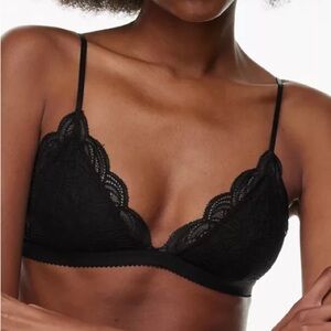 Aritzia Talula Black Lace Bralette triangle sheer